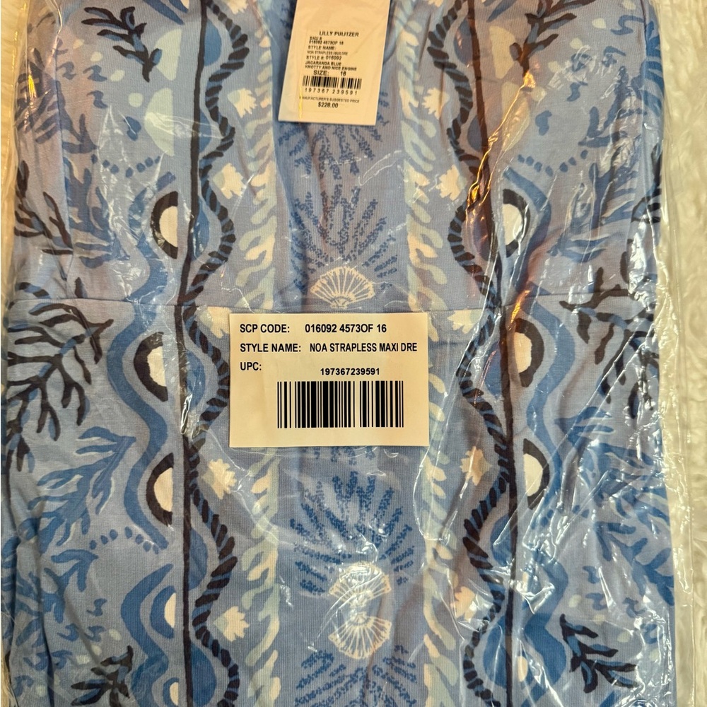 NWT Lilly Pulitzer 16 NOA STRAPLESS MAXI DRESS 👗“Jacaranda Blue” MSRP $228 sz 16 - Picture 6 of 9